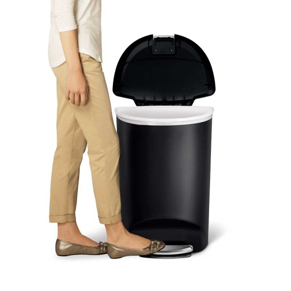 50L semi-round plastic step trash can Online Sale - Image 3